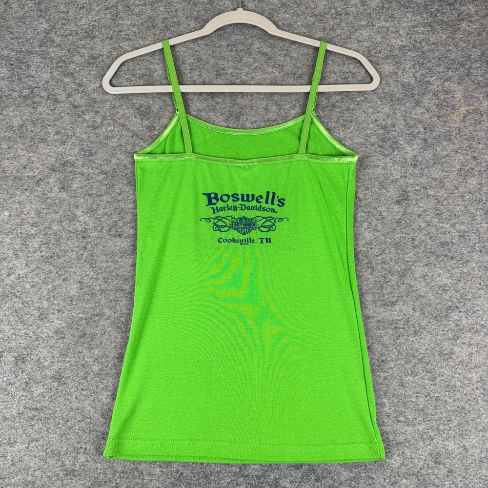 Harley Davidson Cami Tank Top Green 2013 Boswell's Cookeville TN Womens Small S - Picture 6 of 8